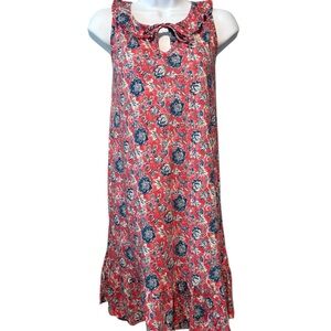 Lauren Ralph Lauren Red and Blue Floral Sleeveless Nightgown Small NEW